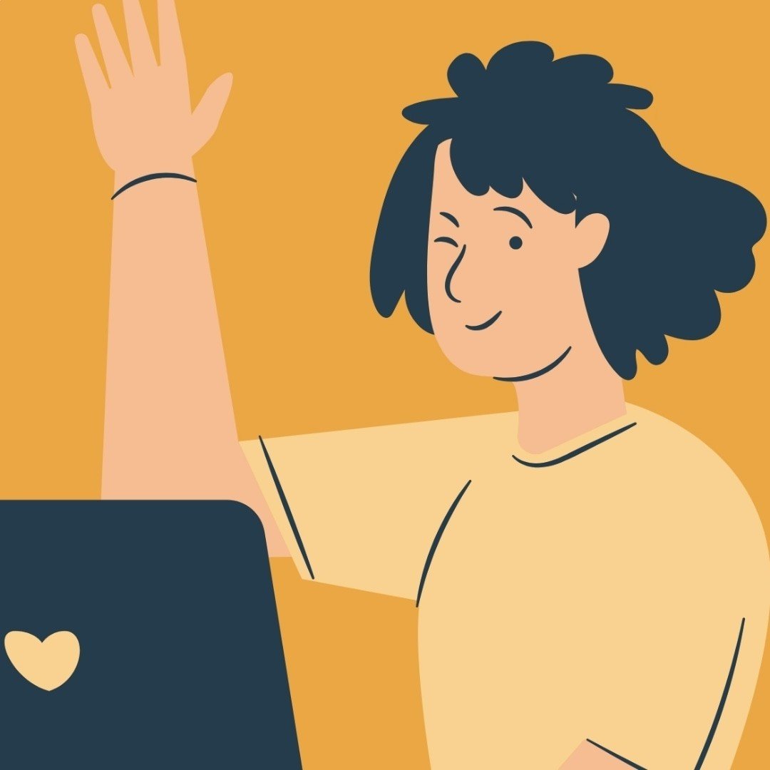 Illustration : une personne qui fait signe